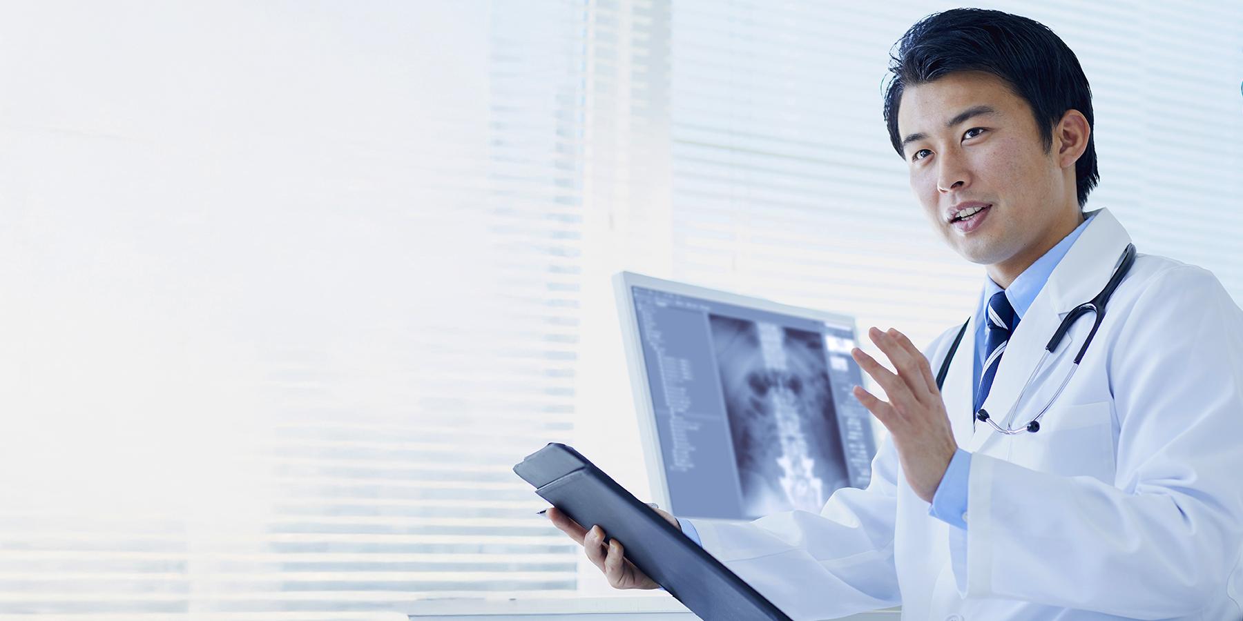 doctor with x-rays