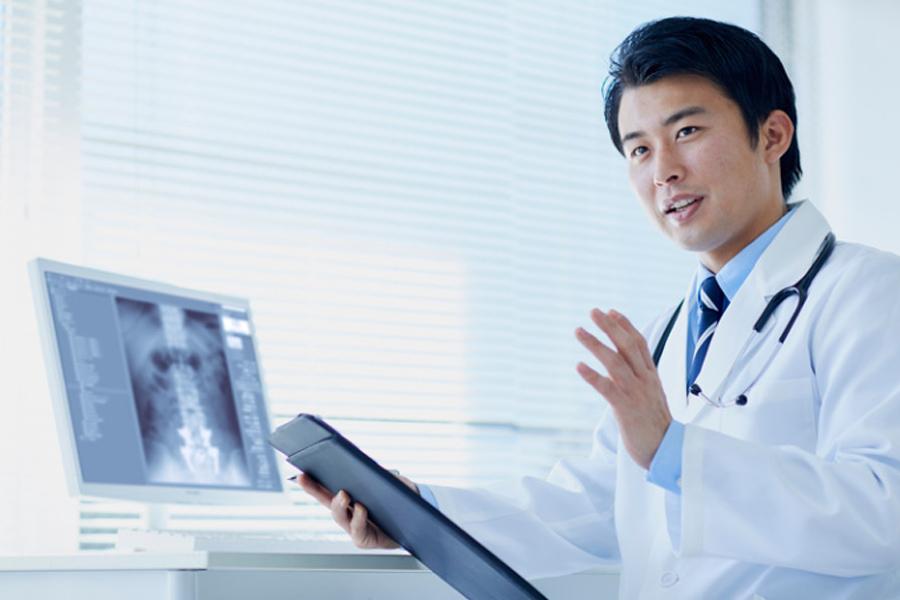 doctor with x-rays