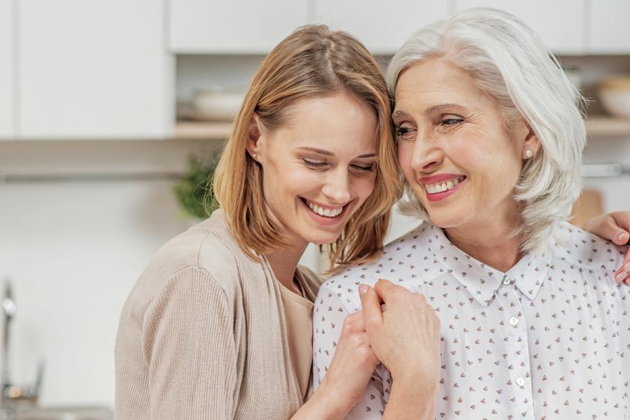 woman with senior mother